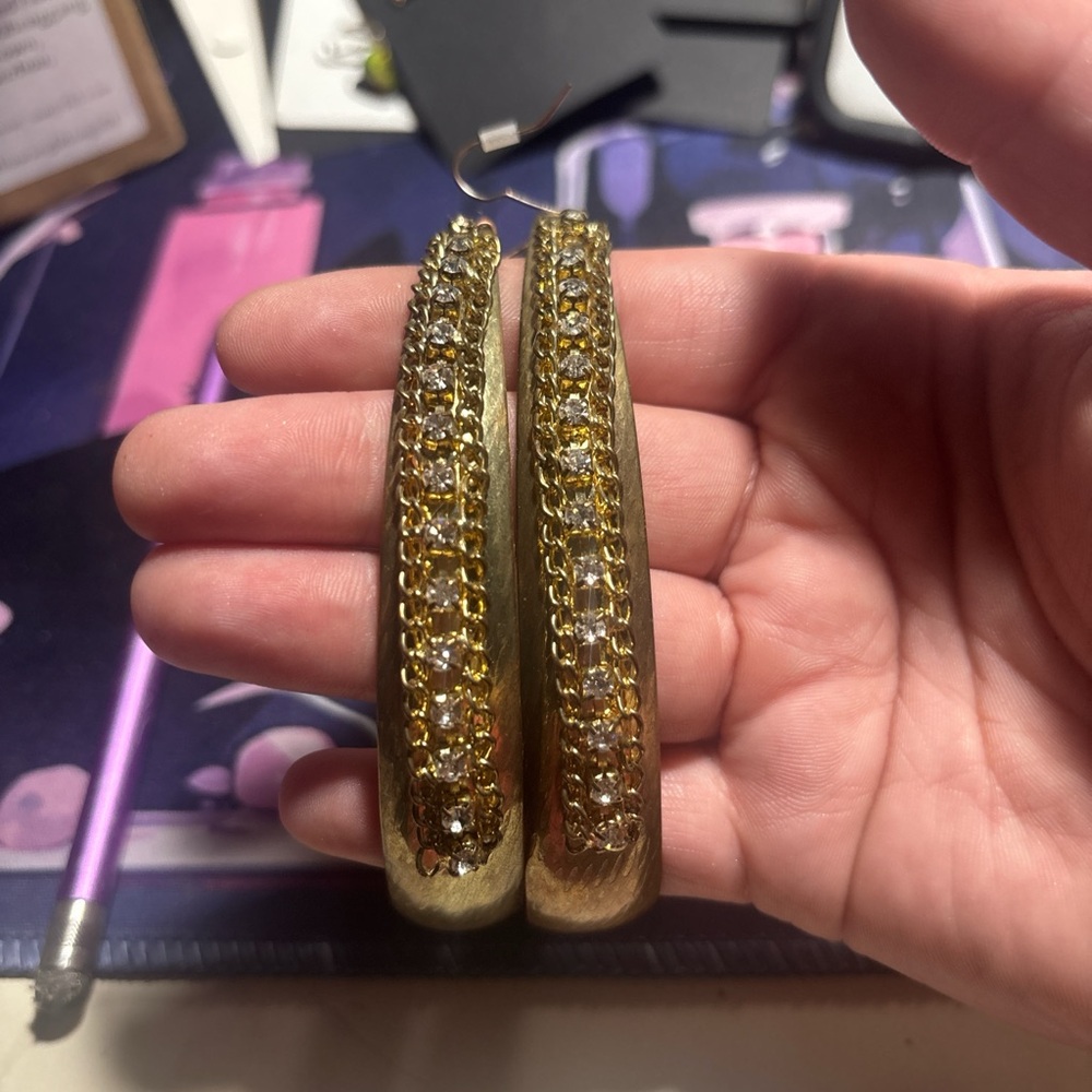 Sparkling Gold and Silver Crystal Earrings